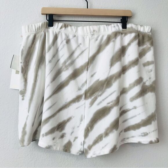 New! Good American Summer Sweat Tie Dye Drawstring Jogger Lounging Casual Shorts - Picture 4 of 7